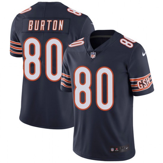Men's Chicago Bears #80 Trey Burton Navy Blue Vapor Untouchable Limited Stitched NFL Jersey